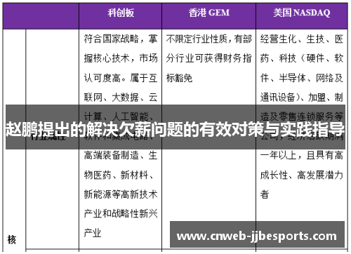 赵鹏提出的解决欠薪问题的有效对策与实践指导