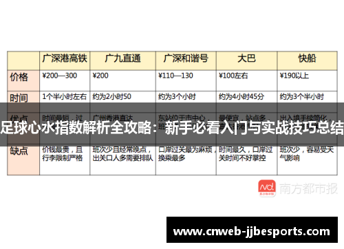 足球心水指数解析全攻略：新手必看入门与实战技巧总结